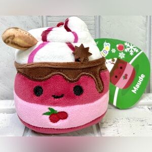 Squishmallow Christmas Squad 3.5” Clip Maude The Holiday Milkshake NWT